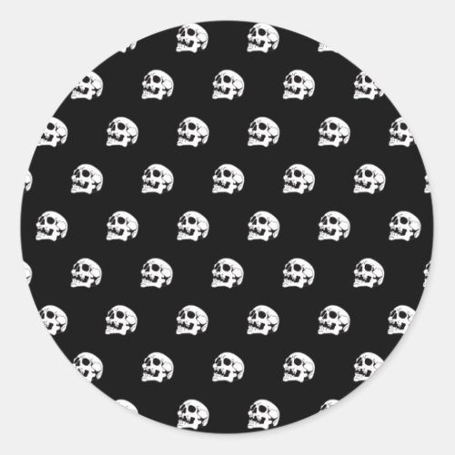 Skull Bone Pattern II Classic Round Sticker