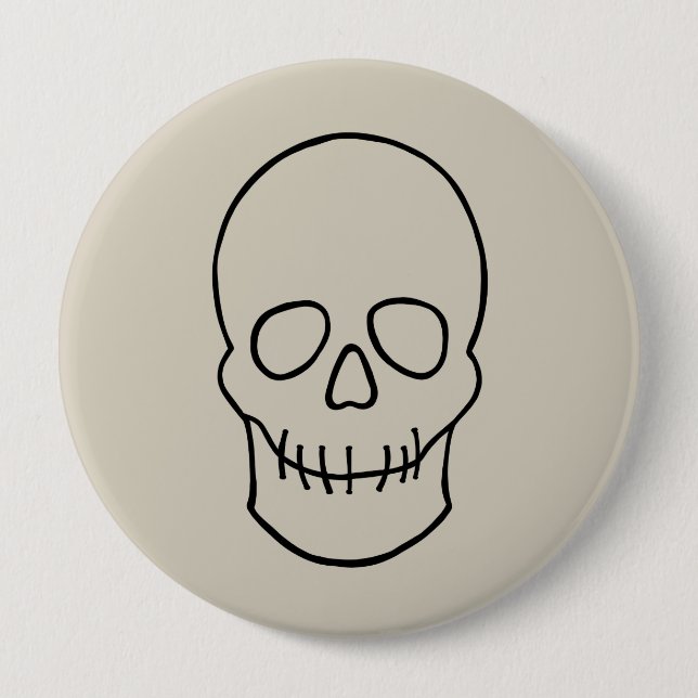 Skull - Bone White and Bat Black Button (Front)