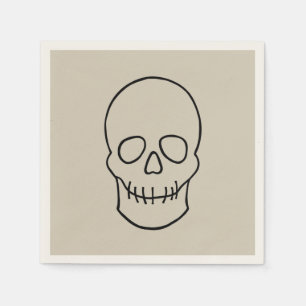 Skull - Bone White and Bat Black Napkins