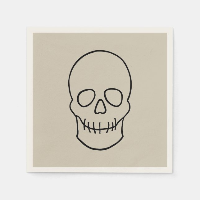 Skull - Bone White and Bat Black Napkins (Front)