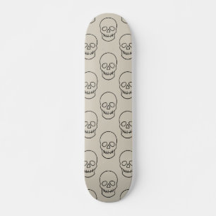 Skull - Bone White and Bat Black Skateboard