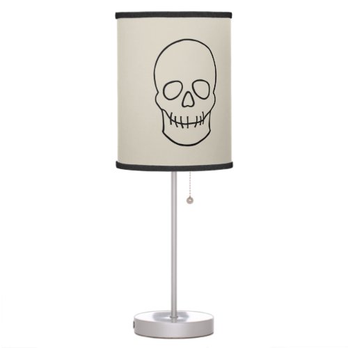 Skull _ Bone White and Bat Black Table Lamp