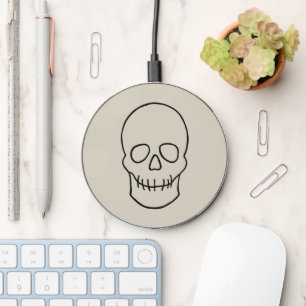 Skull - Bone White and Bat Black Wireless Charger