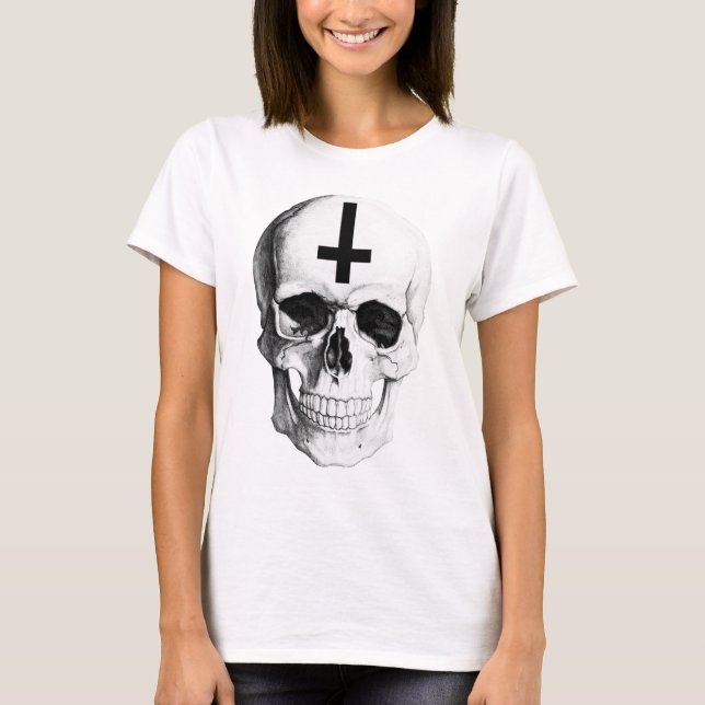 Skull Bone Women's Crop Top T Shirt (Front)