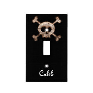 Skull & Bones Black Pirate Light Switch Cover