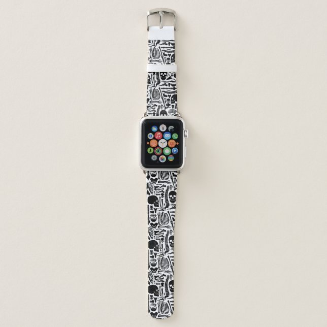 Skull Bones Doctor Nurse Pattern Apple Watch Band (Front)