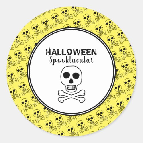 Skull  Bones Halloween Party Classic Round Sticker