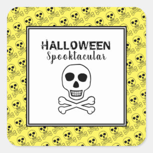 Skull & Bones, Halloween Party Square Sticker