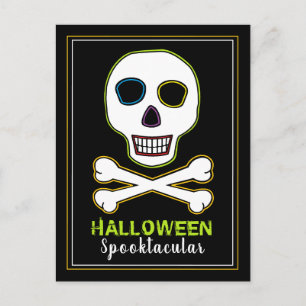 Skull & Bones, Neon Halloween Party Invitation