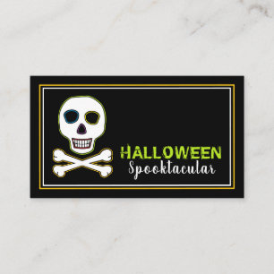 Skull & Bones, Neon Halloween Party Ticket Invite
