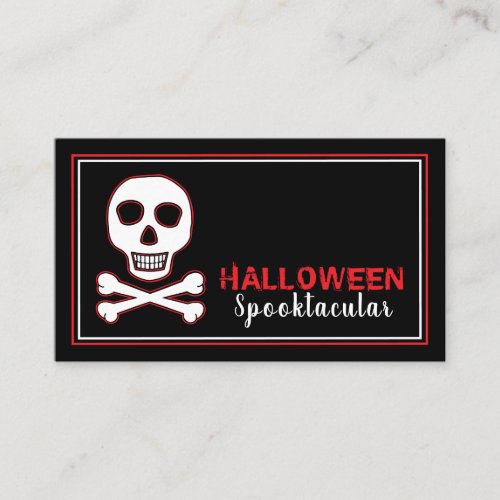 Skull  Bones Red Halloween Party Ticket Invite