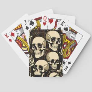 Skull bones skateboard poker cards