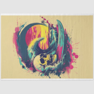 Skull Bones Surf Rider #2 Decoupage Tissue Paper