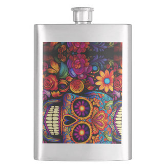 skull, bony, skeleton, bones flask