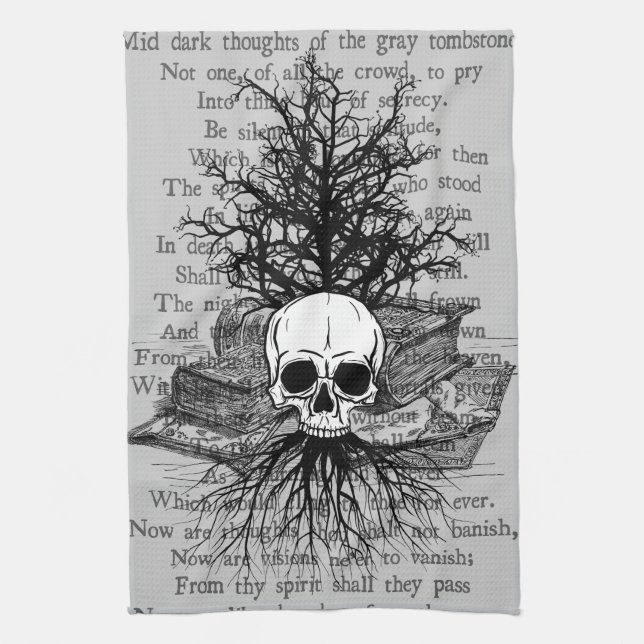 Skull & Books Kitchen Towel (Vertical)