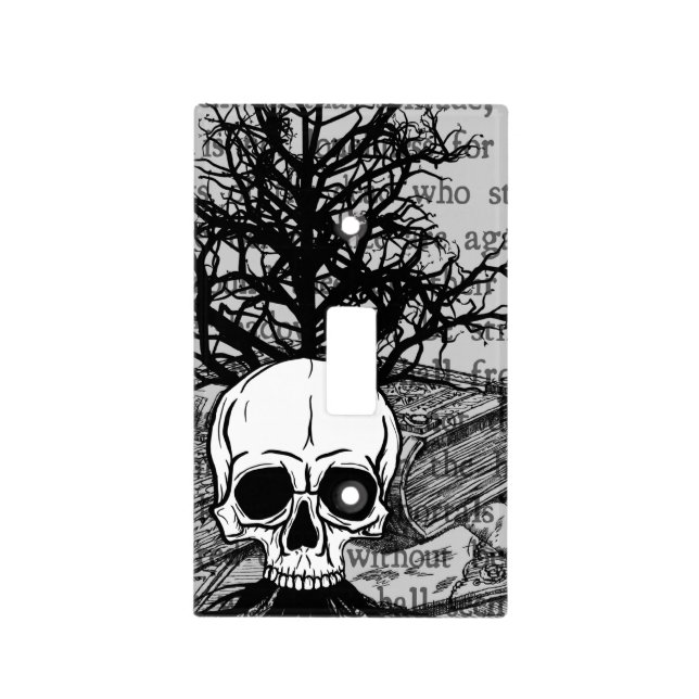 Skull & Books Light Switch Cover (Front)