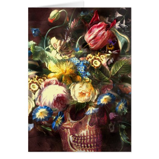 Skull Bouquet Greeting Card (Front)