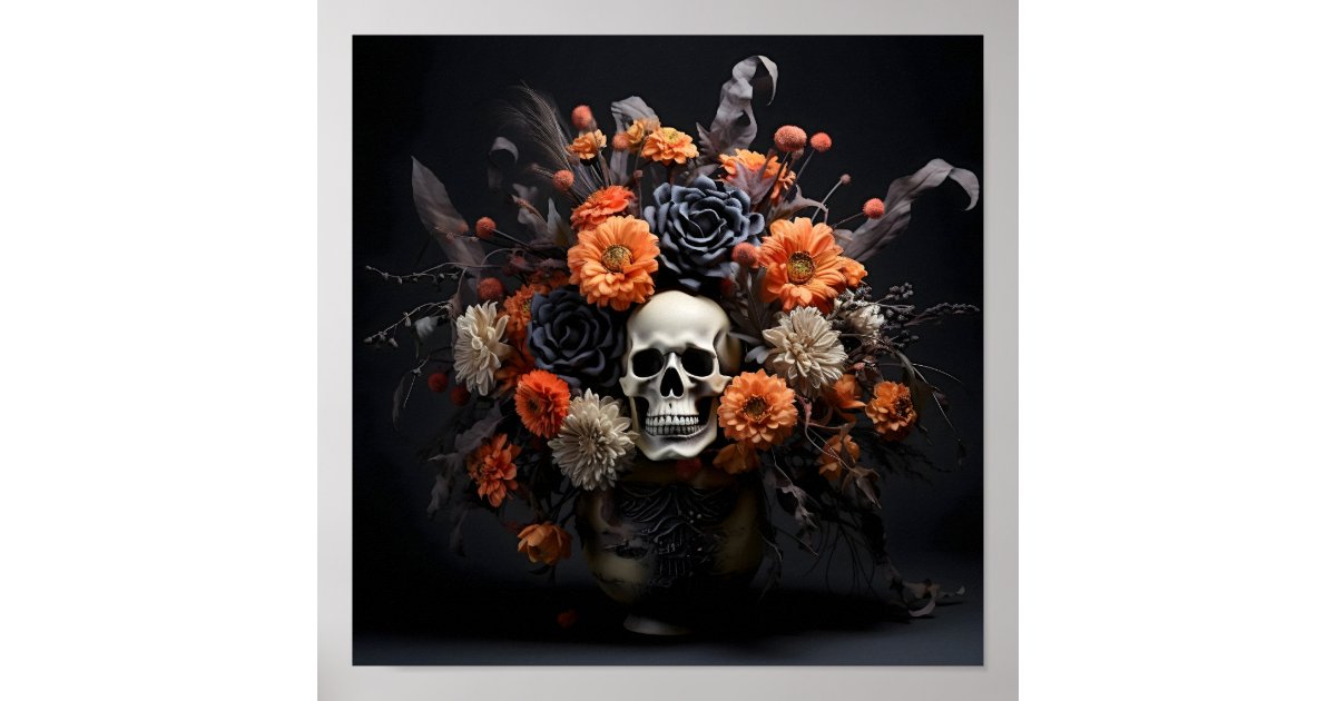 Skull Bouquet Poster | Zazzle