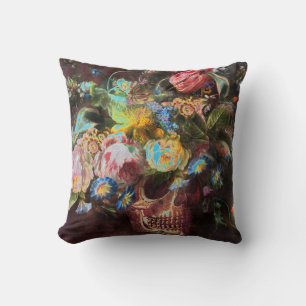 Skull Bouquet Throw Pillow