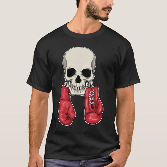 Skull Boxing gloves Boxing T-Shirt (Front)