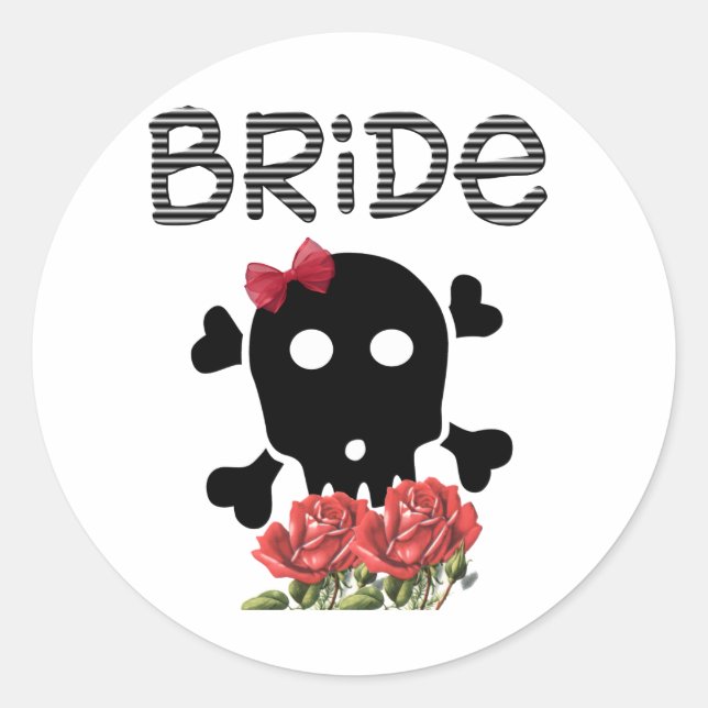 Skull Bride Classic Round Sticker (Front)