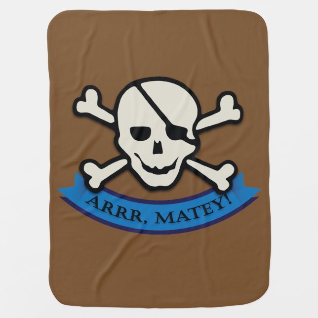 Skull - Brown Baby Blanket (Front)