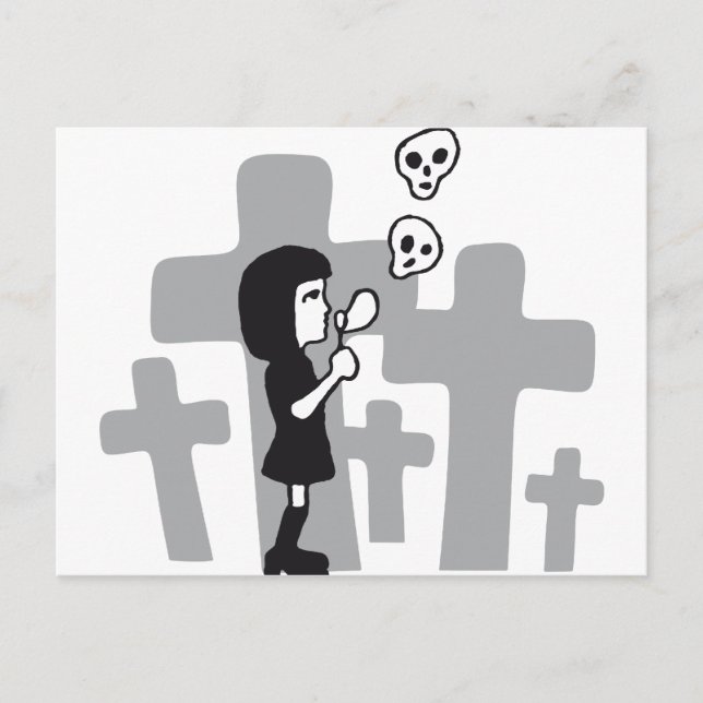 skull bubbles postcard (Front)