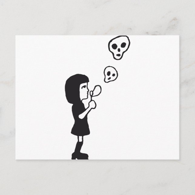 skull bubbles postcard (Front)