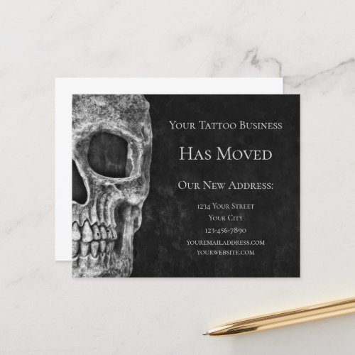 Skull Budget Moving Gothic Black White Tattoo Shop