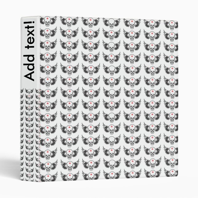 Skull bug pattern 3 ring binder (Front/Spine)