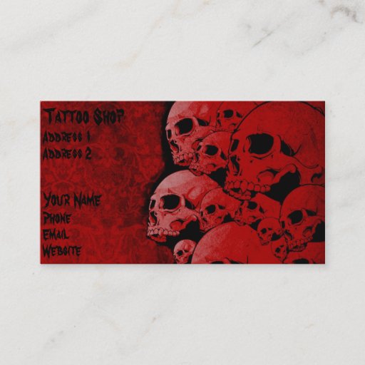 Customizable skull business card