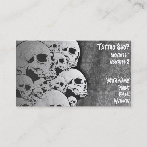 Customizable skull business card