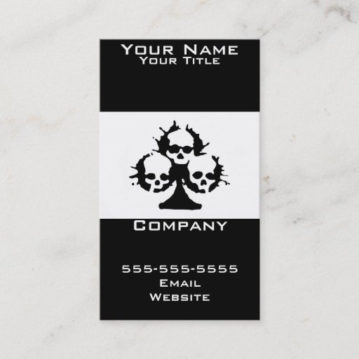 Customizable skull business card