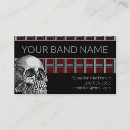 Skull Business Card Rock Band Metal Musician Music