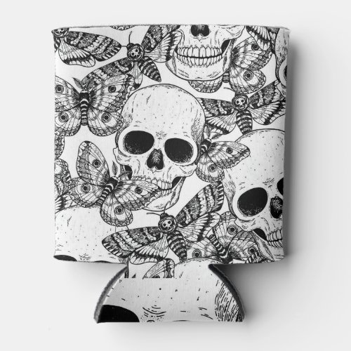 Skull butterflies hand_drawn vintage pattern can cooler