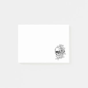Skull Butterfly Floral Art Post-it Notes