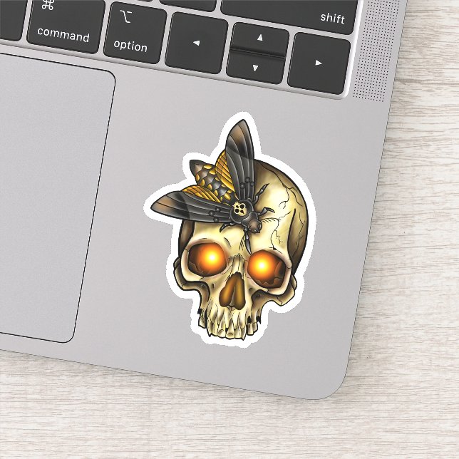 Skull Butterfly Sticker (Detail)