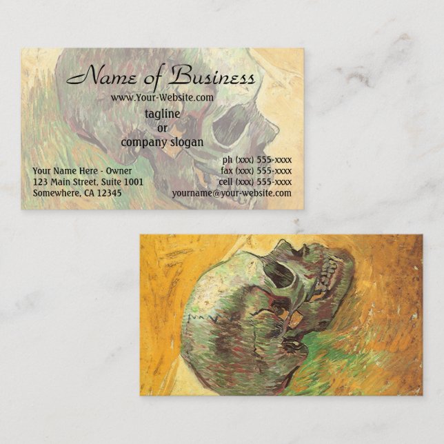 Skull by Vincent van Gogh Business Card (Front/Back)