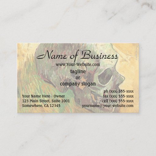 Customizable Skull by Vincent van Gogh Business Card Template