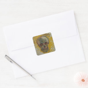 Skull by Vincent Van Gogh Square Sticker