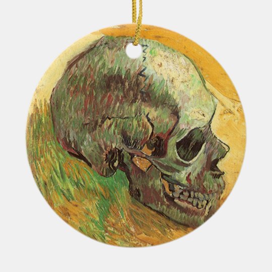 Skull by Vincent van Gogh, Vintage Impressionism Ceramic Ornament
