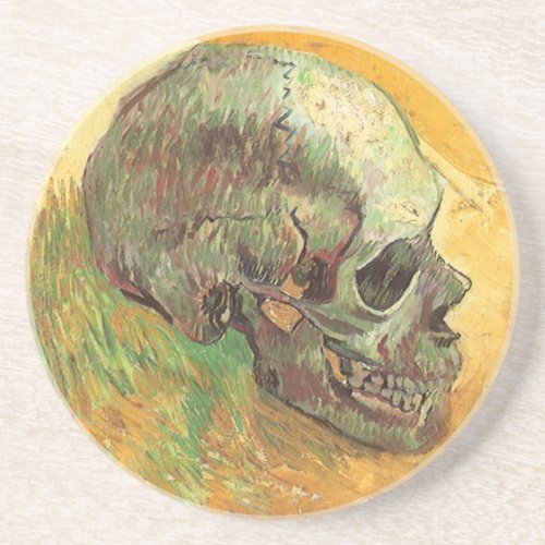 Skull by Vincent van Gogh Vintage Impressionism Drink Coaster