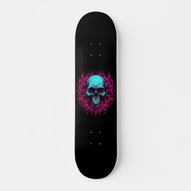 Skull Calavera Black Skateboard (Front)