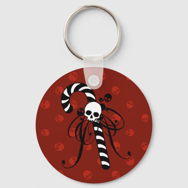 Skull Candy Cane Keychain (Front)