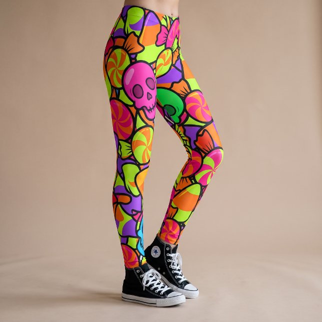 Skull Candy Pattern Halloween Leggings Yoga Pants  (Creator Uploaded)