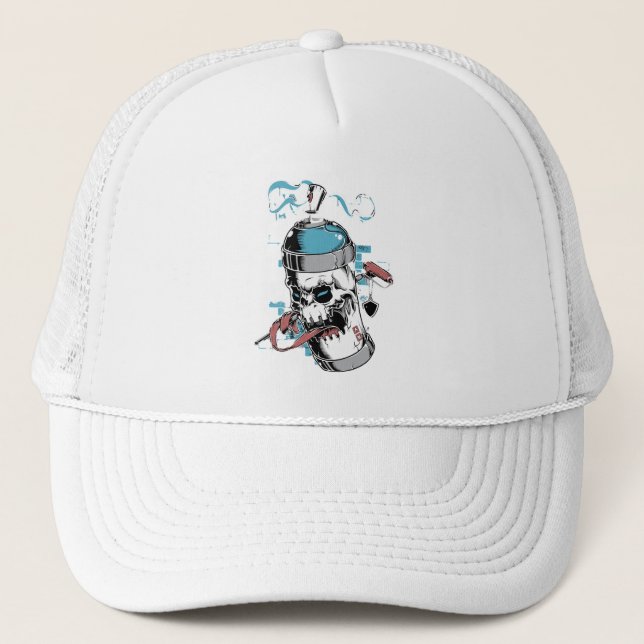 Skull Canister Trucker Hat (Front)