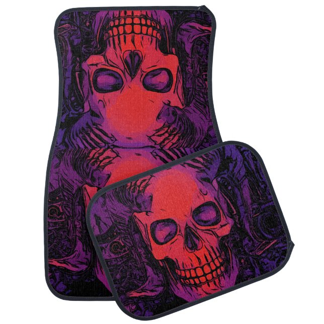 Skull Car Floor Mat (Set)