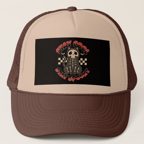 Skull cat trucker hat
