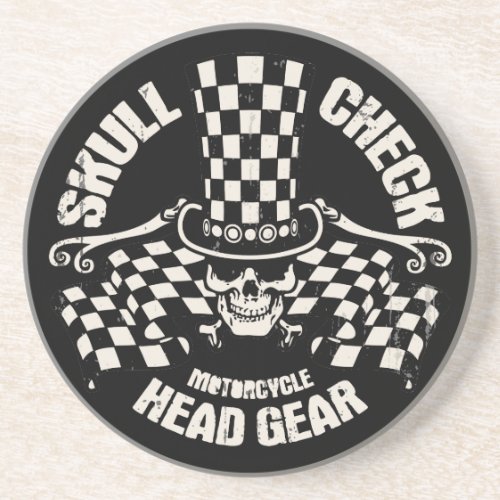 Skull Check Head Gear Coaster