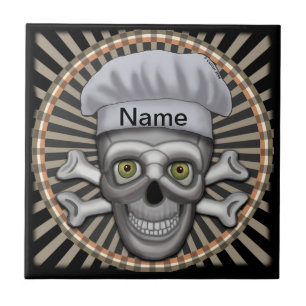 Skull Chef Ceramic Tile